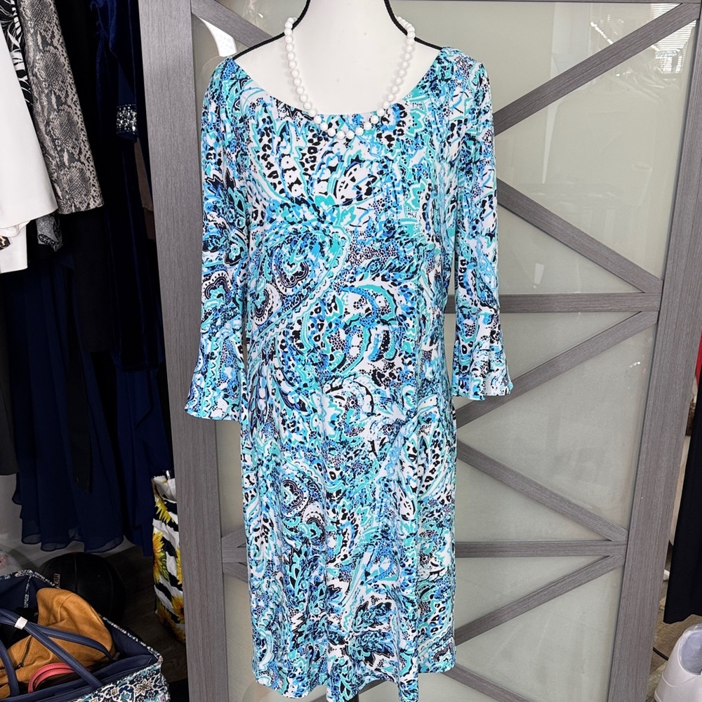 Pappagallo Vibrant Blue and White Dress